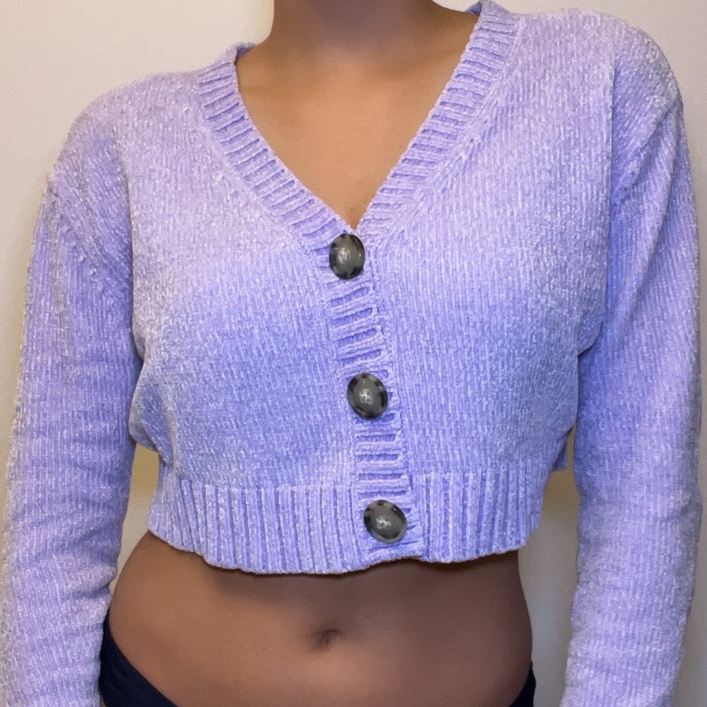 Lilac cropped cardigan